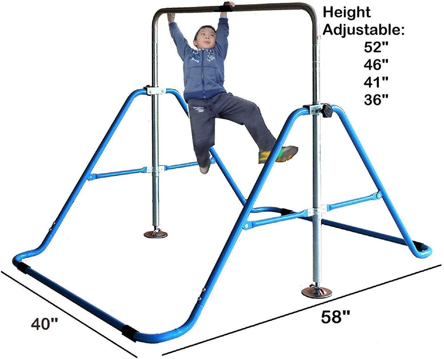 Kids Jungle Gymnastics Expandable Junior Training Monkey Bars Climbing Tower Child Play Training Gym Blue