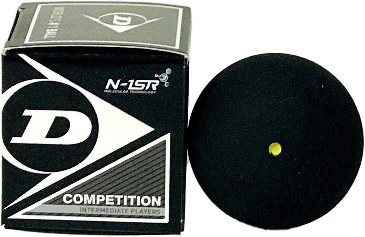 Dunlop Sport Competition Single Dot Squash Balls (1 Dozen) Black