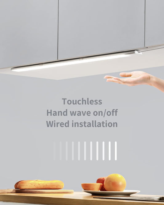 EZVALO Under Cabinet Lighting Hand Activated, Neutral White 24 Inch with USB Powered for Kitchen Cabinet