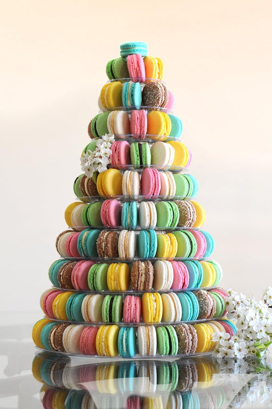 10 Tier Round Macaron Display Tower/Macaroon Tower with Acrylic Riser