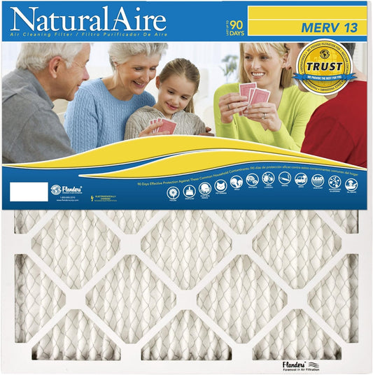 Flanders 95003.011420 NaturalAire MERV 13 Air Filter, 14" x 20", 12 Count