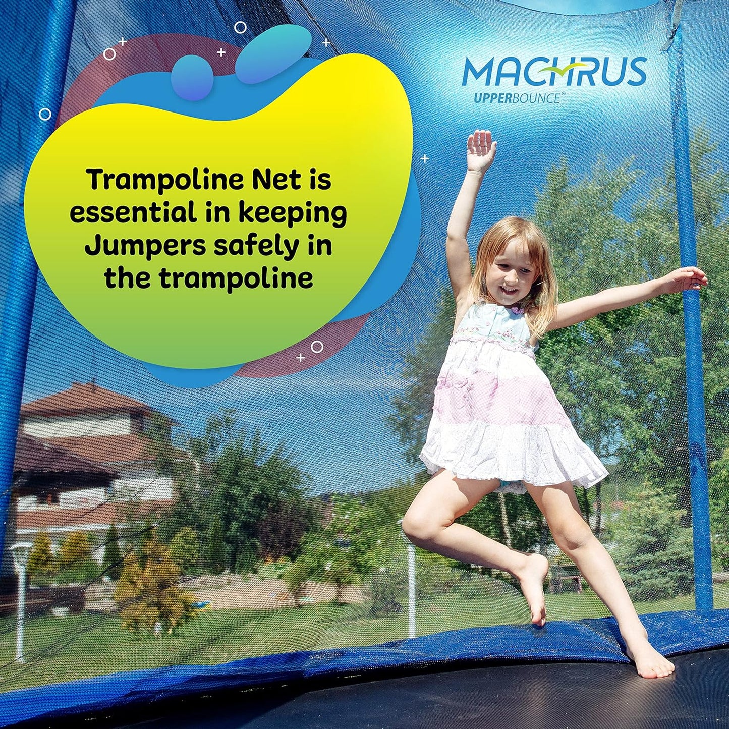 Upper Bounce Trampoline Enclosure Safety Net for Round Frame Trampolines, Poles Sold Separately